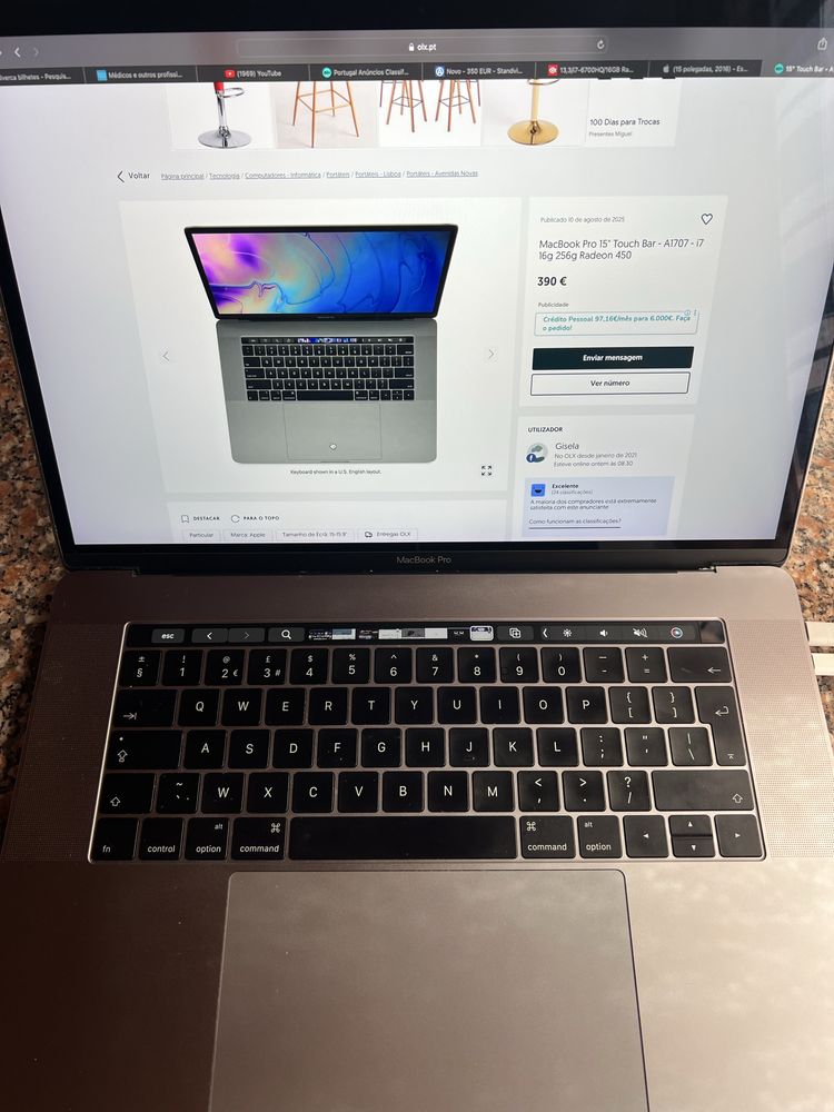 Macbook Pro (15”, 2017) Touch Bar