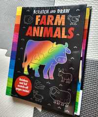 Scratch and Draw Farm Animals zdrapywanka z rysikiem po angielsku
