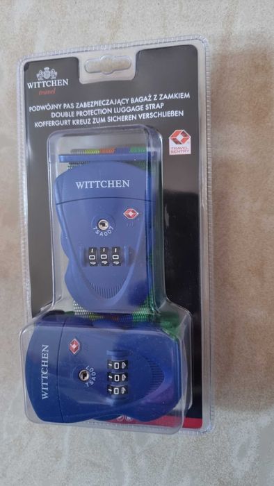 Dwa pasy zabezpieczające bagaż, walizkę, na zamek TSA, firmy WITTCHEN