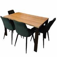 Stół rozkładany do 220 cm + 4 krzesła welurowe