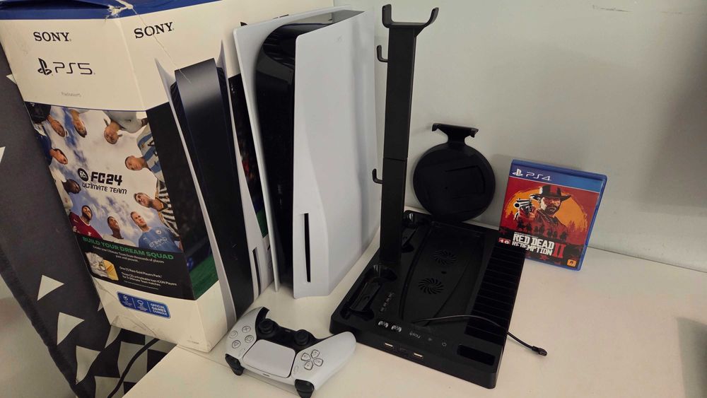 roczna Konsola Playstation 5 slim z napęd Blu-Ray PS5 zestaw FV