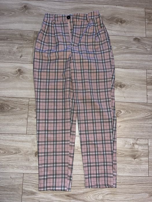 Spodnie materiałowe z wysokim stanem