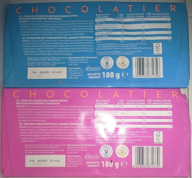 Czekolada chocolatier Meltie 180g dwie sztuki