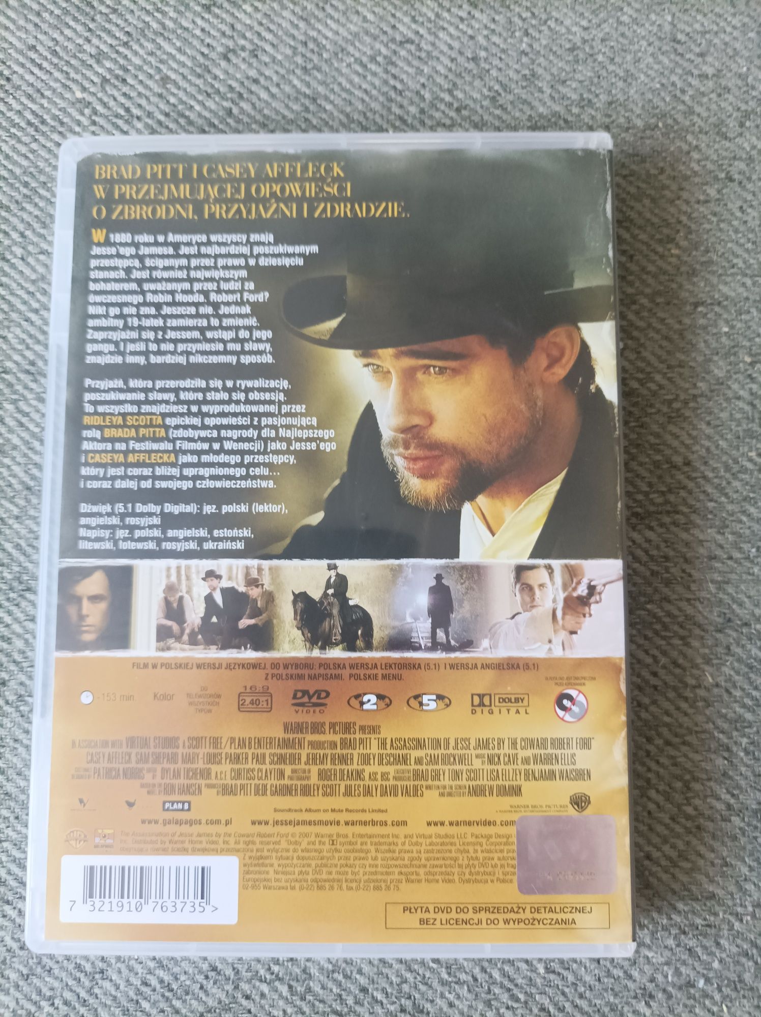 Zabójstwo Jesse'ego Jamesa DVD - Brad Pitt, Casey Affleck