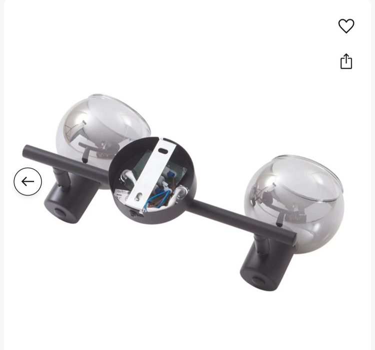 Lampa sufitowa  szara, 2-punktowa