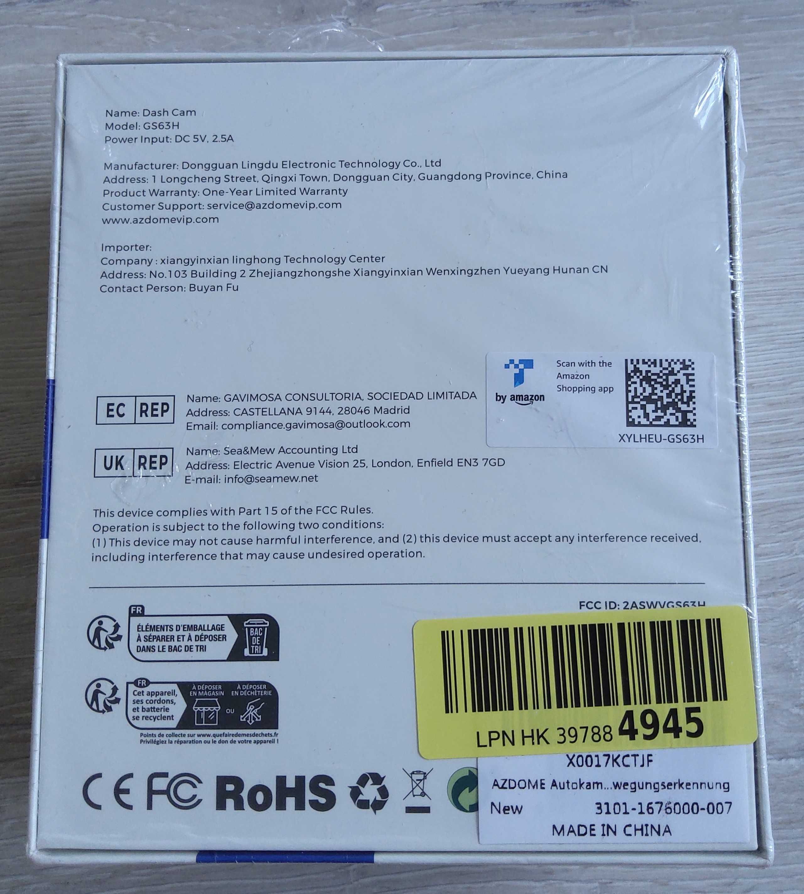 Kamera samochodowa wideorejestrator Azdome GS63H 4K WiFi 5GHz GPS ADAS