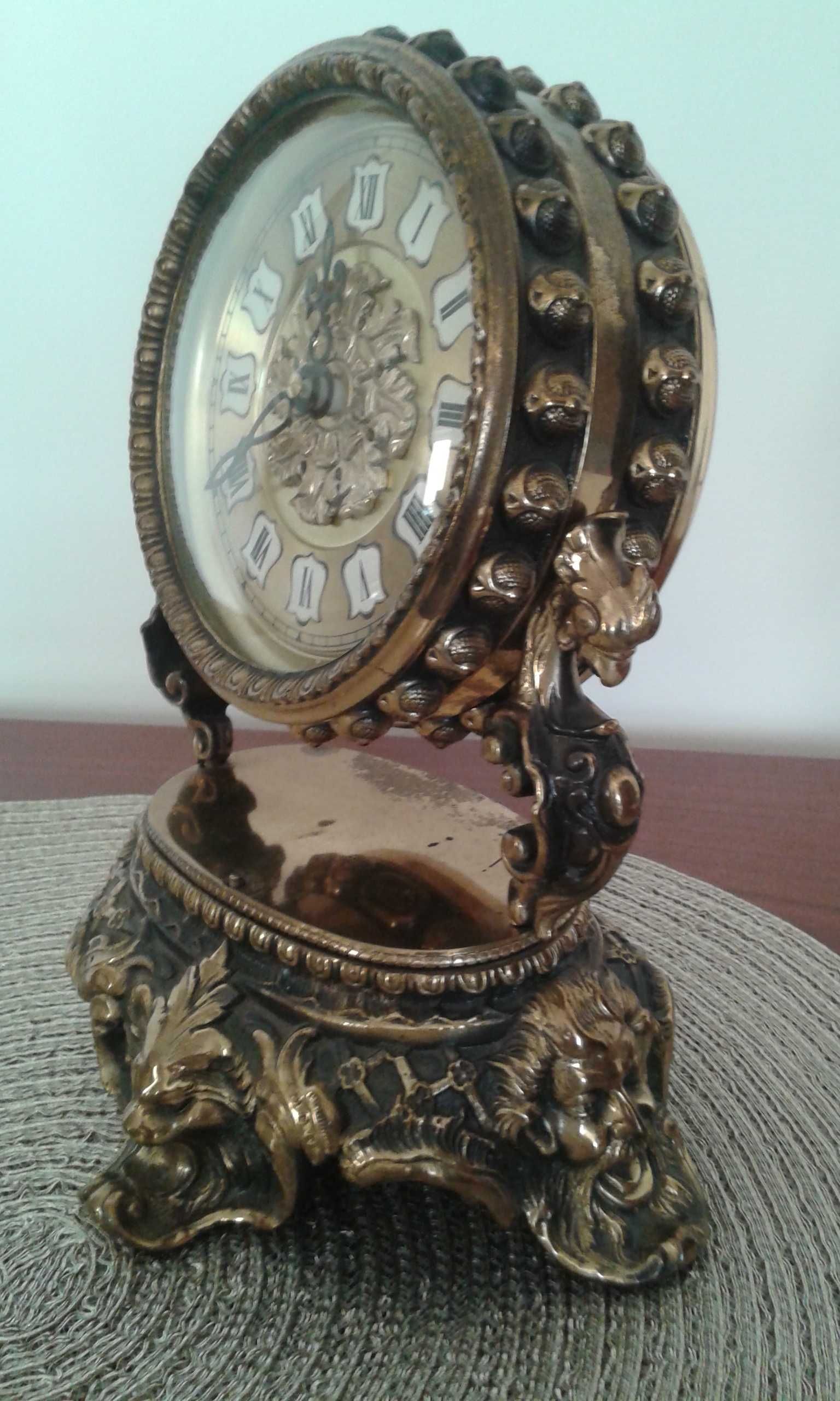 Zegar kominkowy mosiężny 21 cm