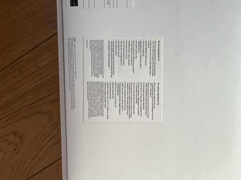 Pudełko do MacBook Pro 16 cali