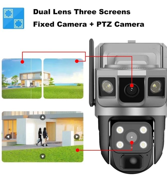 Kamera Solarna 4G LTE 6K 12MP 3ekrany 2x obiektyw +KartaSD64GB Kodak