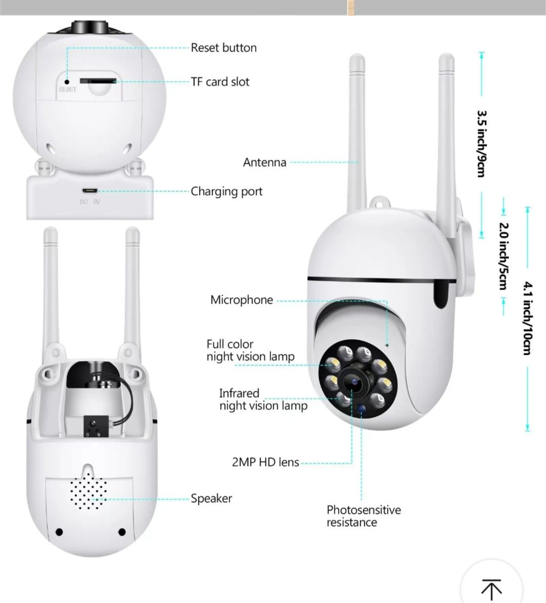 Kamera 5Mp obrotowa WIFI zew/wew