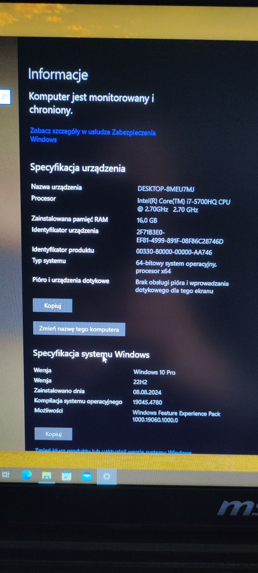 MSI GE72 2QC Apache