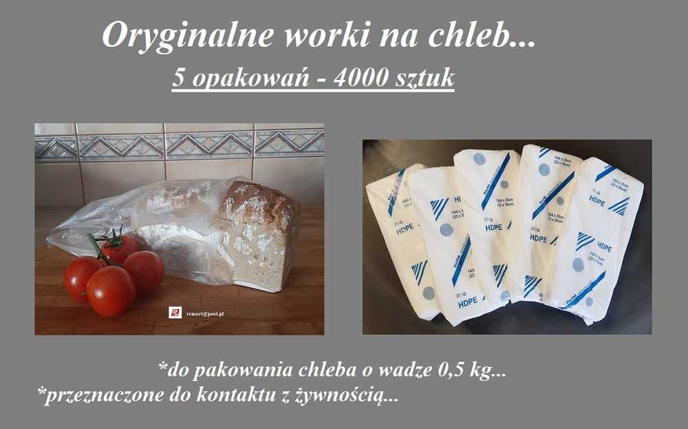 woreczki na chleb spożywcze 14x4/35 cm 4000 sztuk