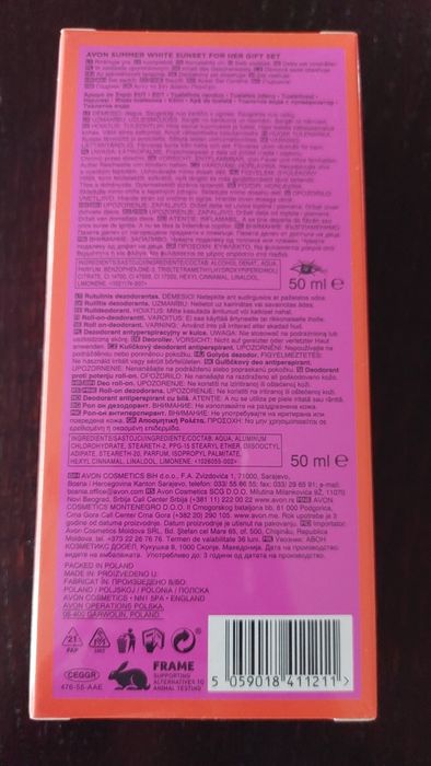 Avon Summer White Sunset zestaw woda toaletowa+ dezodorant w kulce