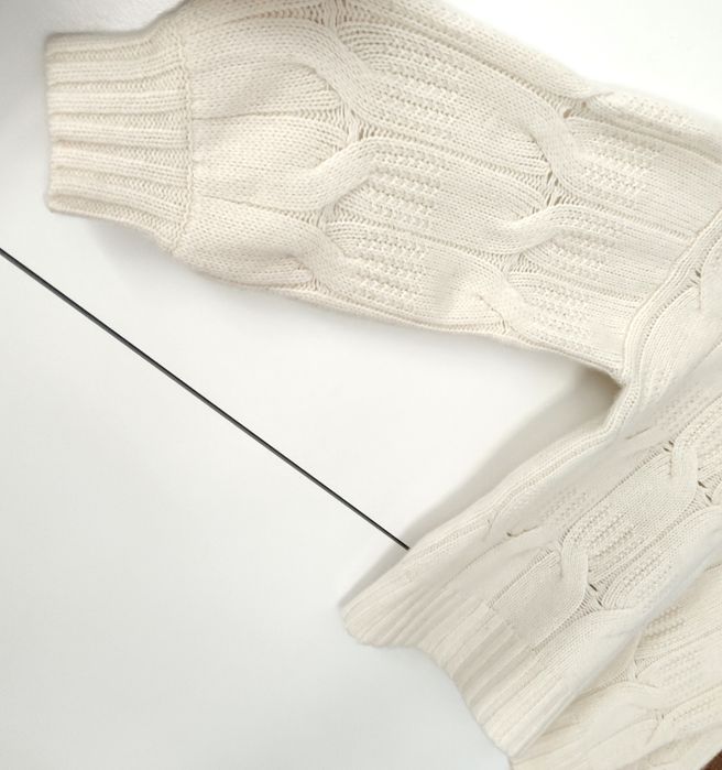 Sweter Massimo dutti 38 M kremowy ecru wełniany półgolf pleciony