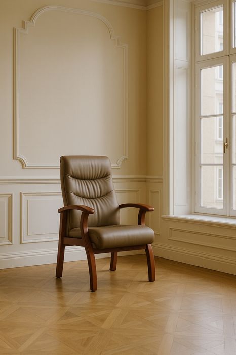 Krzesło biurowe kolor Capucino skóra, -50%, outlet, ostatnie sztuki