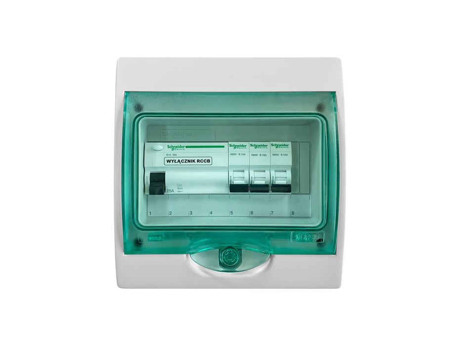 Rozdzielnica natynkowa, hermetyczna IP65 wyposażona Schneider Electric