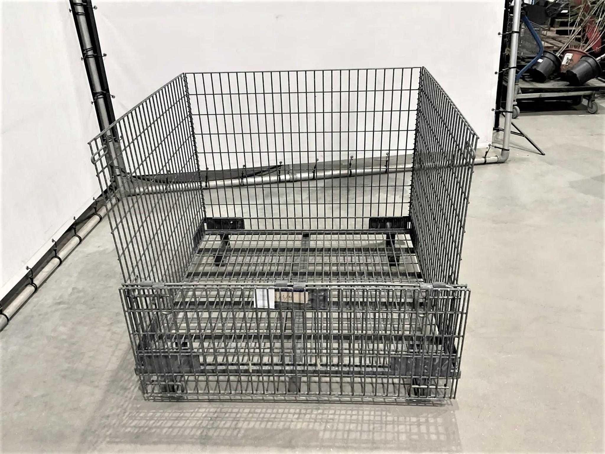 Kosz Siatkowy Składany Metalowy Gitterbox Pojemnik Magazyn 120x110cm