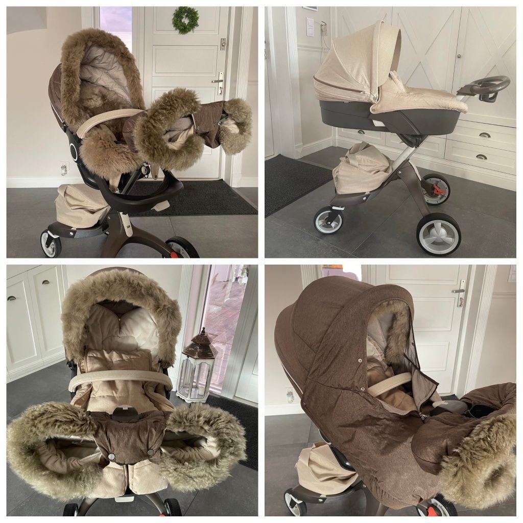 Stokke Xplory V5 wózek komplet Beinge dodatki melange