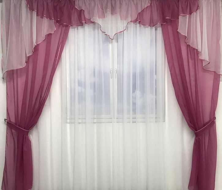 Готовый комплект ламбрекен+шторы