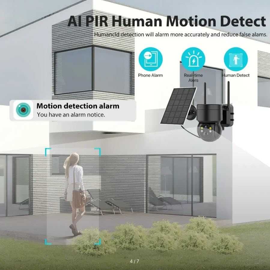 Беспроводная наружная Wi-Fi камера  4MP solar на солнечной батарее