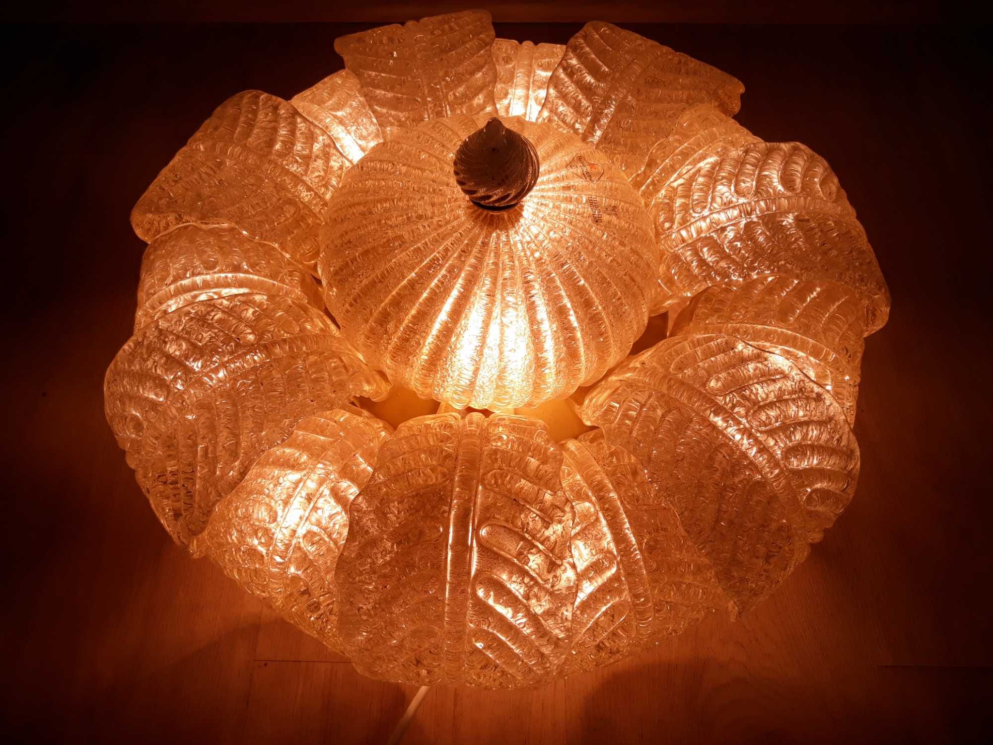 Plafon szklany włoski Barovier&Toso Murano Italy Wenecja lata 80-te