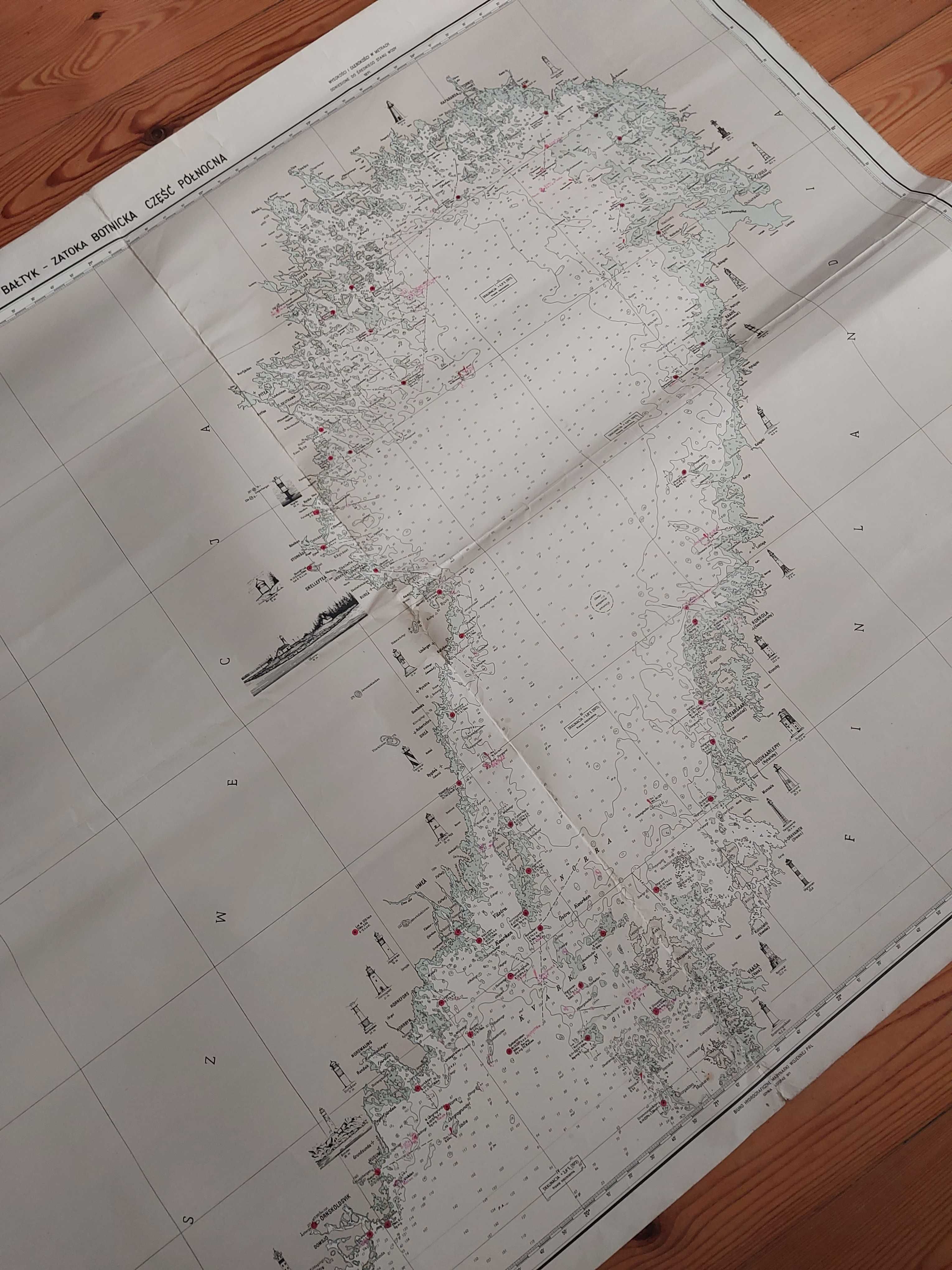 Mapa morska PRL 1971: Bałtyk - Zatoka Botnicka Część Północna