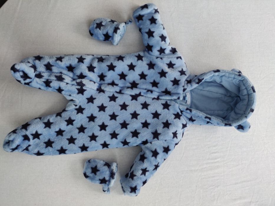 Комбинезон весна 0-3 мес для новорожденного новонародженого плюшевый