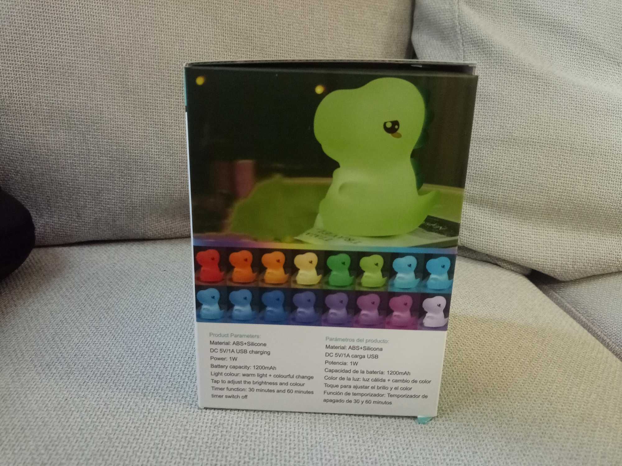 Luz Noturna Dinossauro Silicone (Sensível ao Toque)