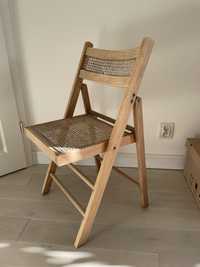 Krzesło drewniane rattanowe