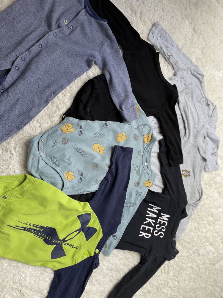 6 sztuk body z długim rękawem + 1 śpioszki Zara H&M