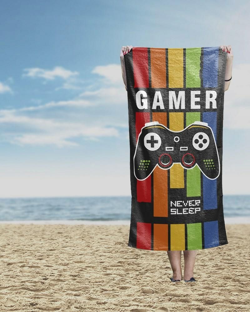 Ręcznik plażowy 70x140 Gamer 70 kolorowy dziecięcy