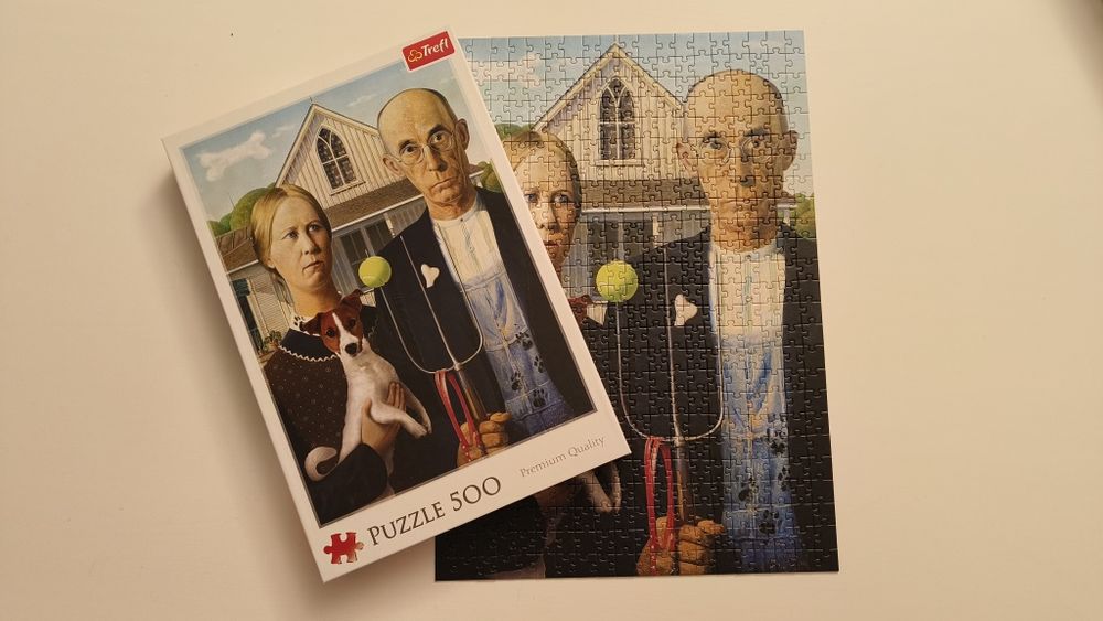 Puzzle Trefl 1000 pies American Gothic: Psia edycja
