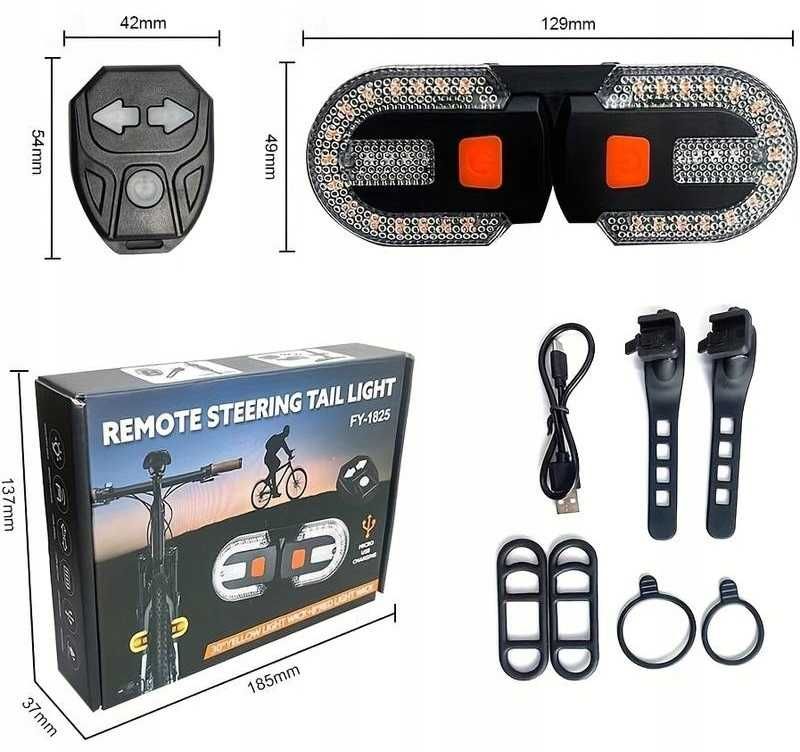 Kierunkowskazy Na Rower Lampka Rowerowa Tyl Sygnalizator USB PILOT