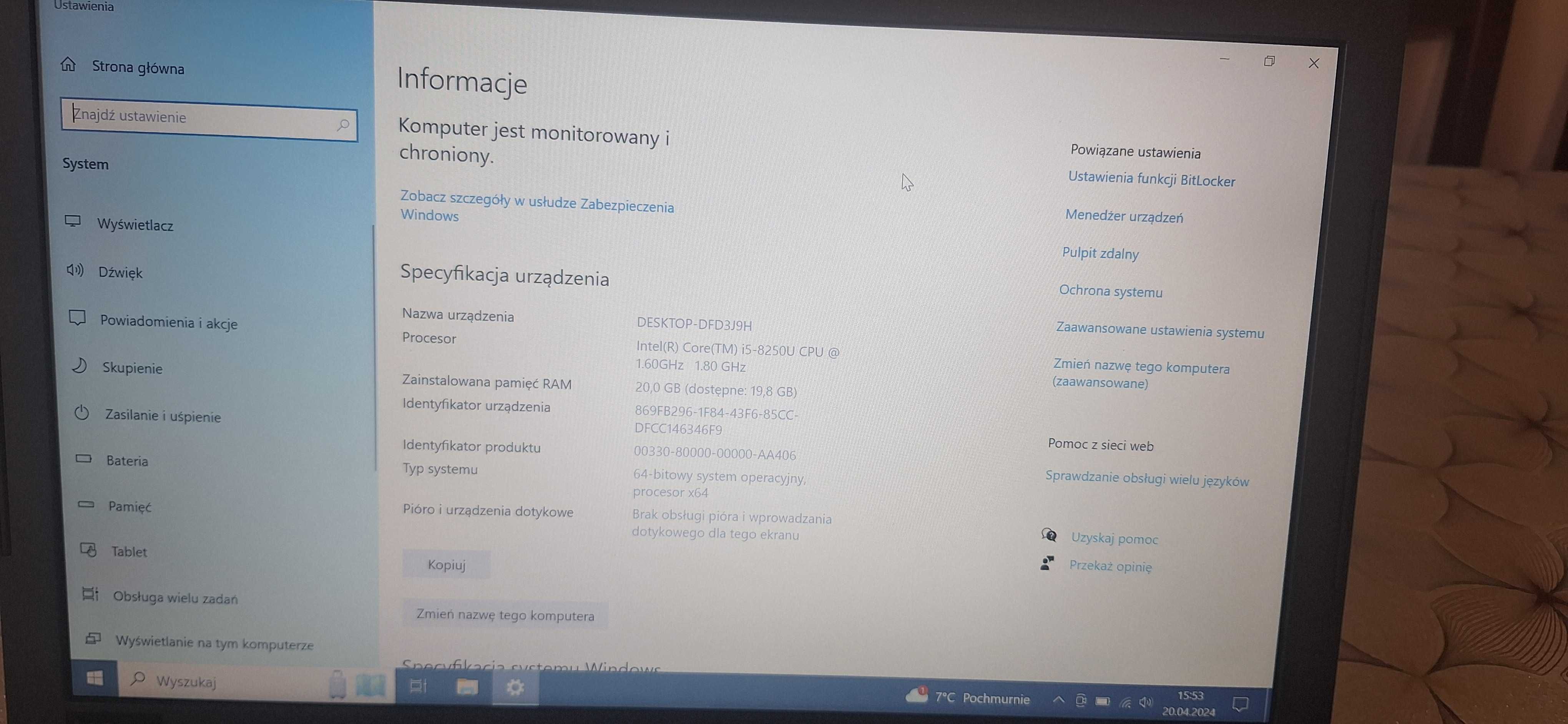 Lenovo V130-14IKB i5-8250U/20GB/14'FHD/256SSD/W10