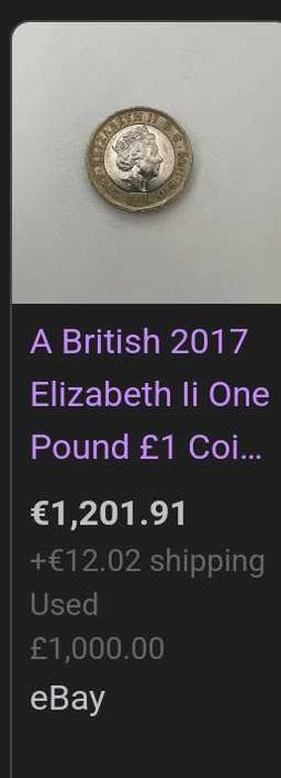 Moeda One pound rainha Elizabeth