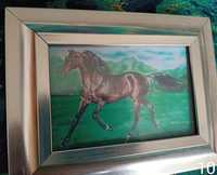 Nowa Ramka + Magnes z malowanym koniem Art Dorotheah, koń, pegaz,obraz
