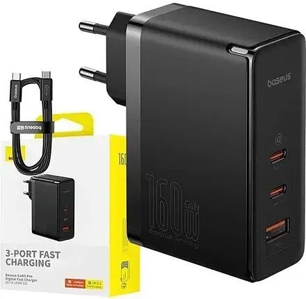 Зарядка GaN5 Prо 160W + Кабель PD 240W Baseus Оригінал Преміум