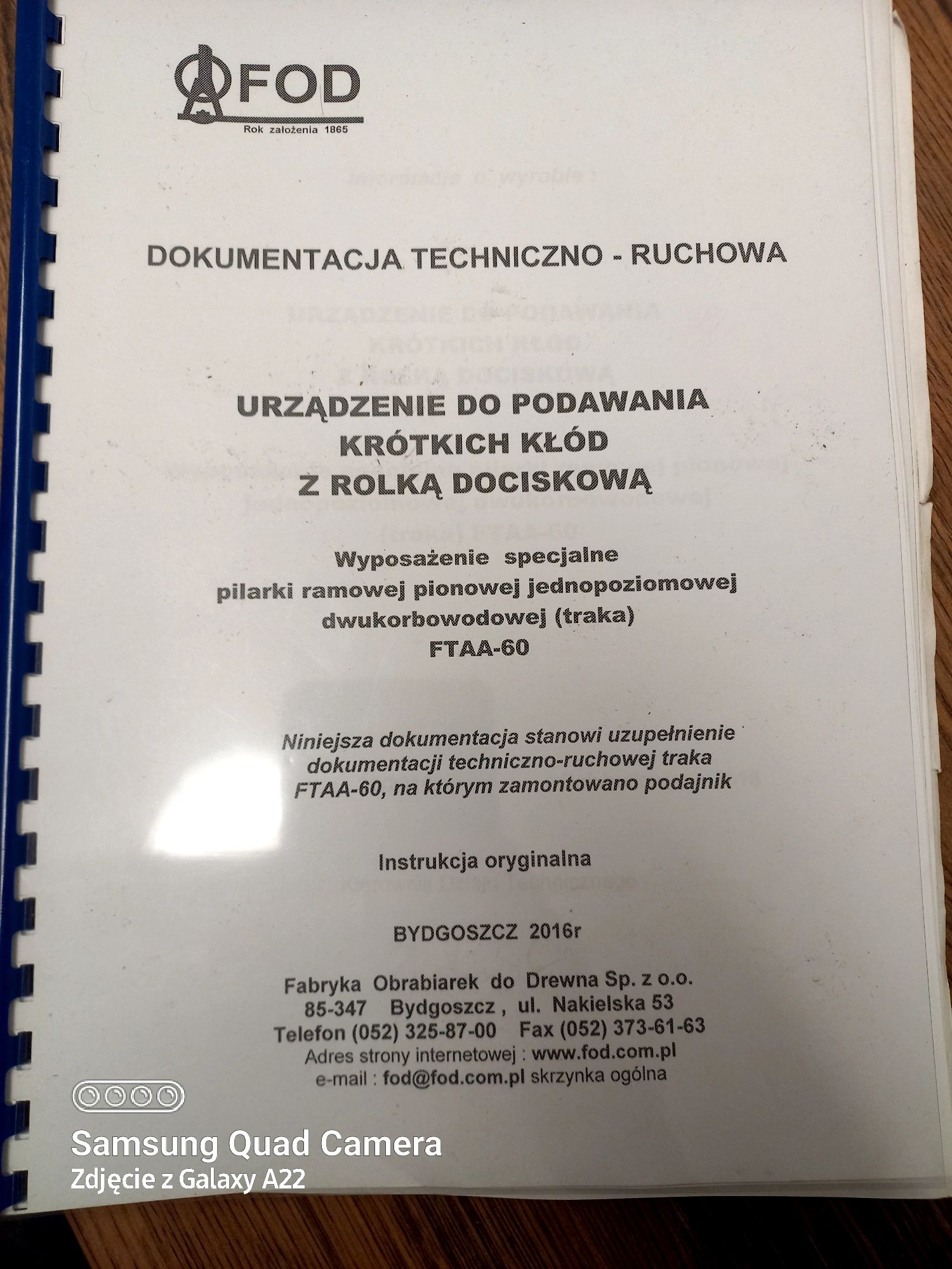 Podajnik kłody FOD poprzeczno wzdłużny 2005r.FOD Bydgoszcz