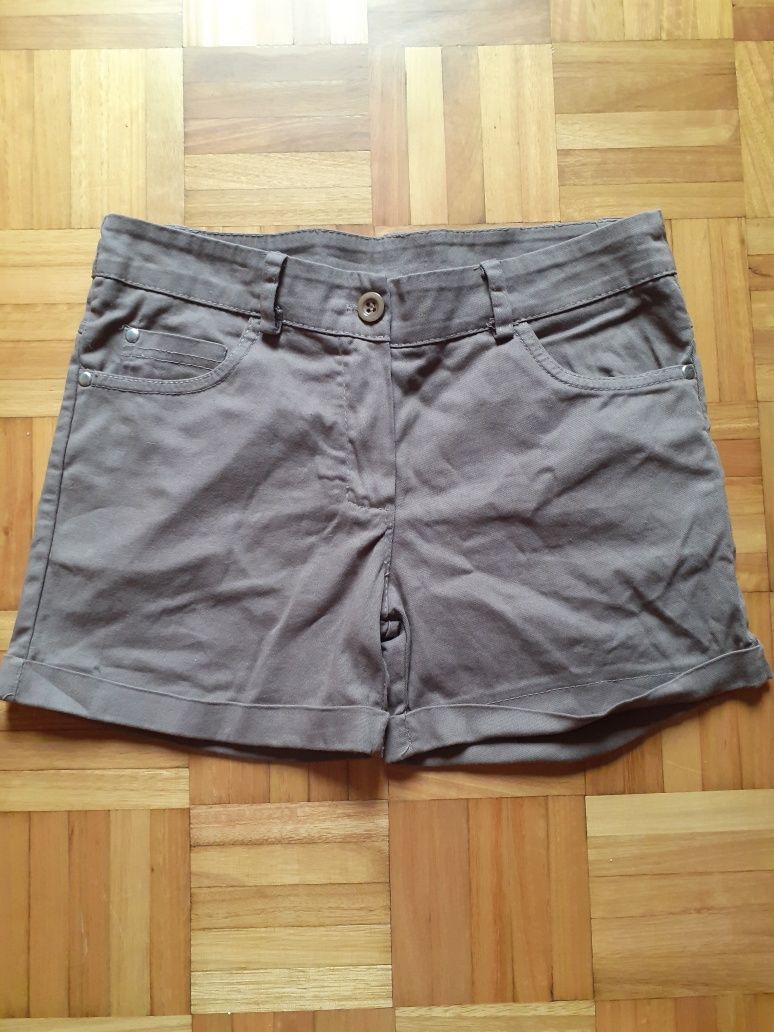 Shorts de ganga castanhos