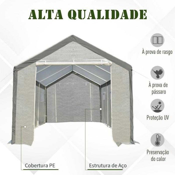 Estufa com 2 portas e 6 janelas 600x300x280 cm