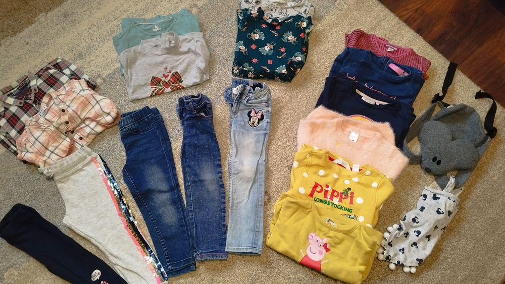 Duży zestaw jesienno zimowy dla dziewczynki 98