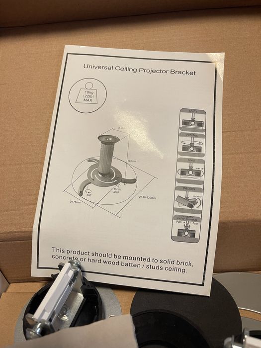 Кронштейн для проектора Brateck PRB-1 Silver