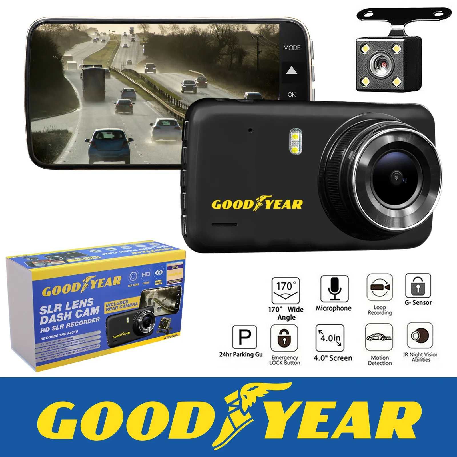 Автомобильный видеорегистратор Goodyear 1080P с двумя камерами