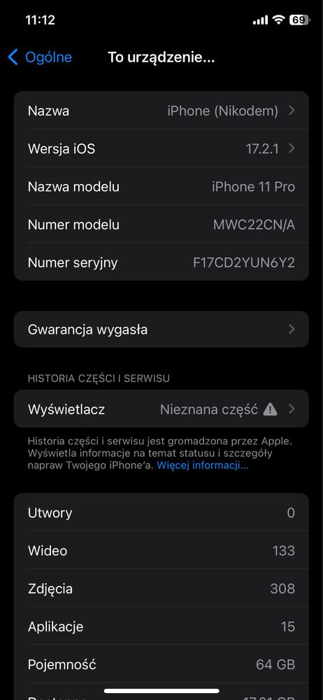 Iphone 11 pro 64gb biały