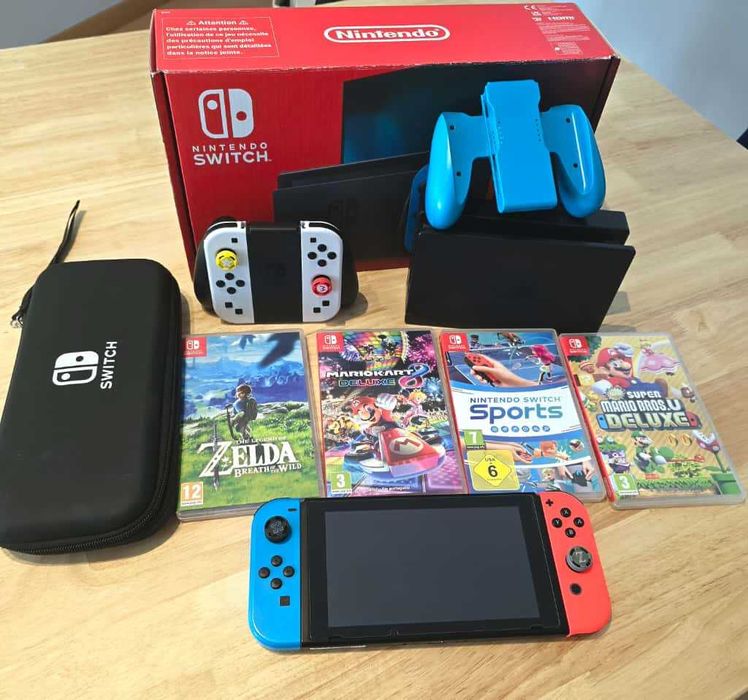 Nintendo Switch V2 + 4 Jogos