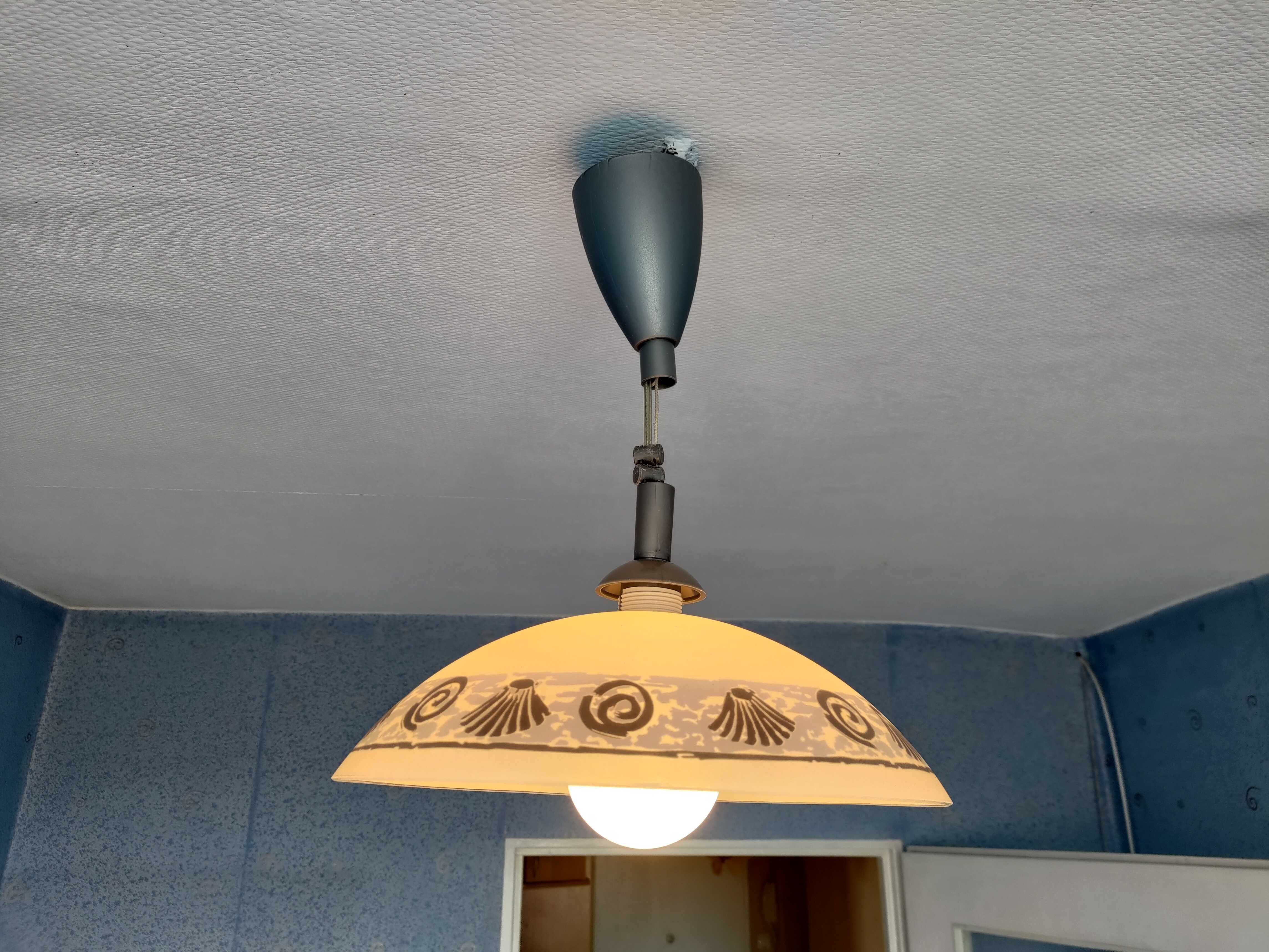 Lampa wisząca sufitowa biało-niebieska żyrandol