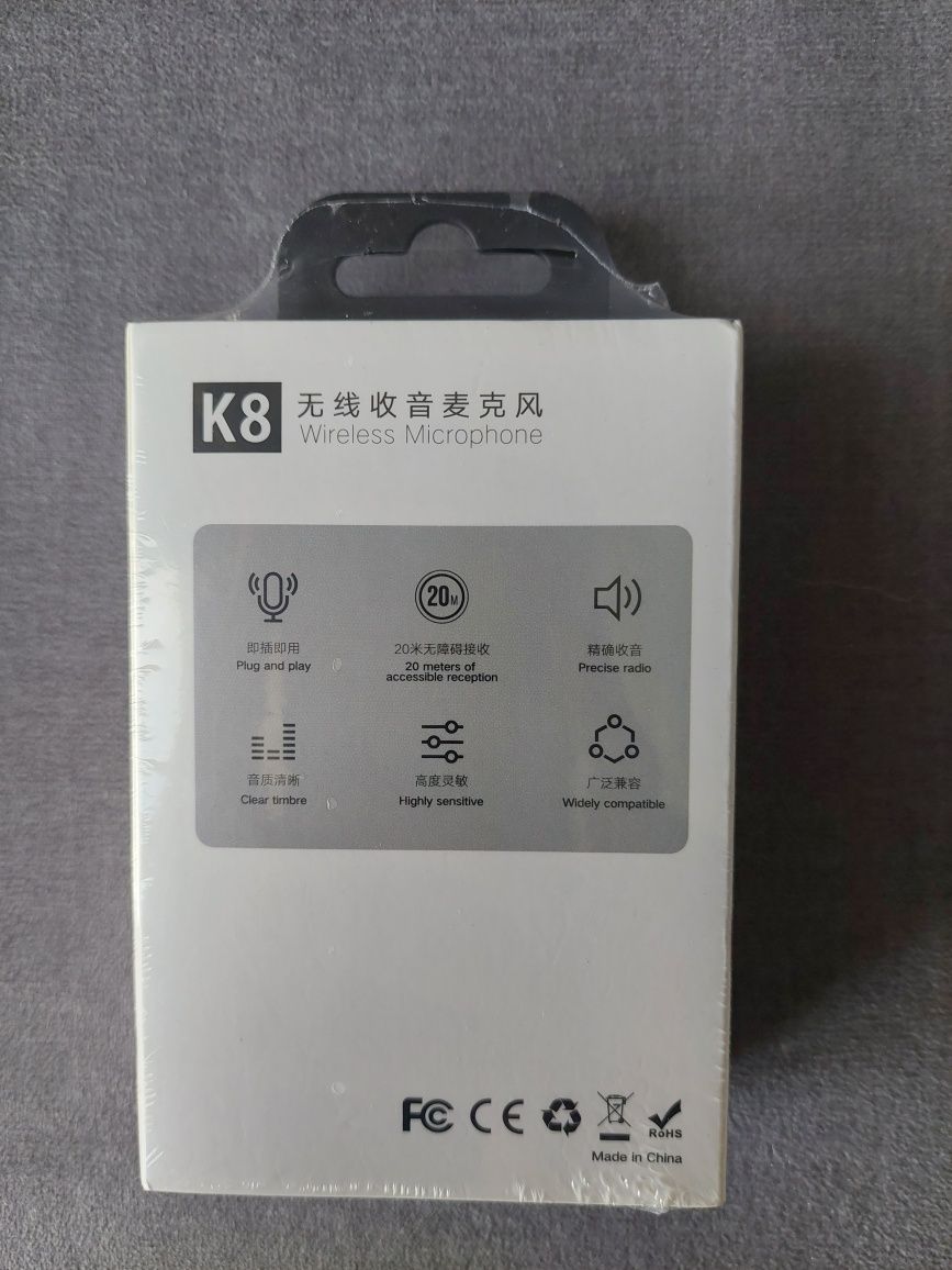 Беспроводной петличный микрофон K8 для смартфона