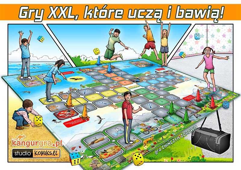 GRA XXL dla DZIECI ZDROWIA edukacyjna gra wielkoformatowa 4 x 4 metra