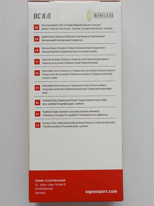 Licznik rowerowy bezprzewodowy SIGMA BC 8.0 WL ATS*nowy*oryginalny*
