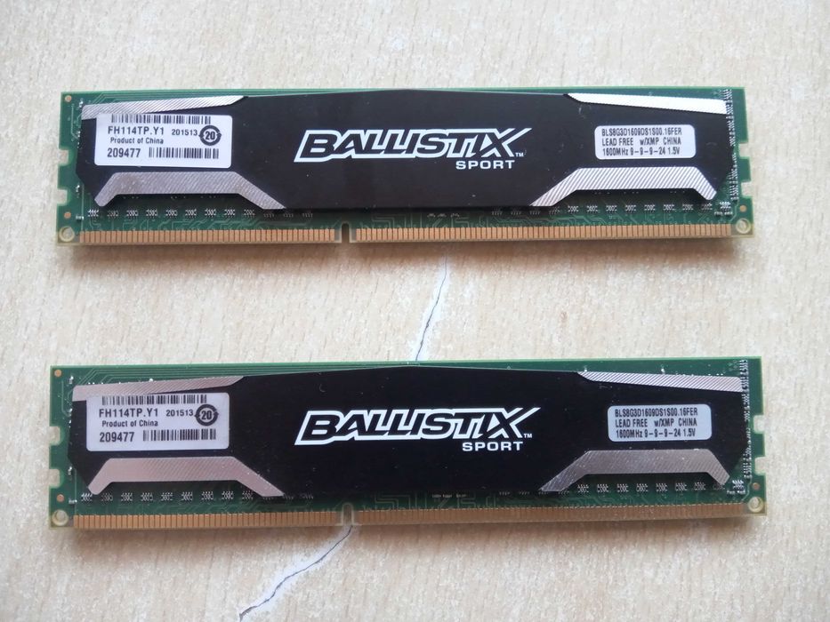 DDR3 Crucial Ballistix Sport 8GB 1600MHz cl9 (2X8GB)